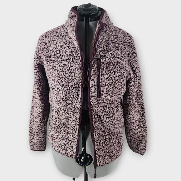 Pink Victoria's Secret Jacket Women's M Frosted Plum Sherpa Full-Zip Mock Neck - Picture 2 of 7